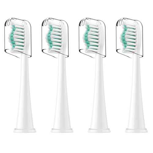 Toothbrush Heads for Philips Sonicare Replacement Brush Heads with Protective Cover Soft Dupont Bristles Electric Toothbrush Replacement Heads for Oral Health, 4 Pack