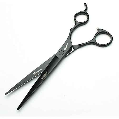 SHARONDS 440C Hair Cutting Scissors Set, Hair Scissors, Thinning Scissors, 6 Inch / 7 Inch Black (7 Inches, 2 Pieces)