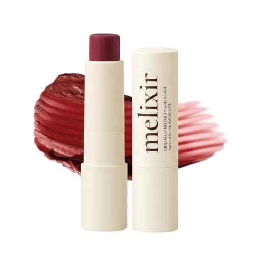 Melixir Vegan Lip Butter (12 Colors), Hydrating Tinted Lip Balm Stick, Bee-Free, Petrolatum-Free, Plant-Based, Moisturizes Dry & Chapped Lips With Shea Butter, Sheer, Natural Finish - #11 Autumn Rain