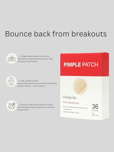 Tea Tree Hydrocolloid Pimple Patches - 36 Count, Clear Surface Oil Absorbing Spot Stickers