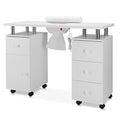 OmySalon Manicure Table with Electric Dust Collector & Lockable Wheels