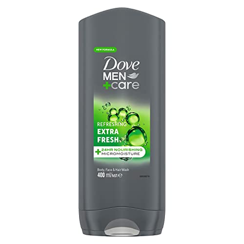 Dove Men+Care Refreshing Extra Fresh 3-In-1 Hair, Body And Face Wash Pack Of 6 With 24-Hour Nourishing Micromoisture Technology Body Wash For Men 400 Ml