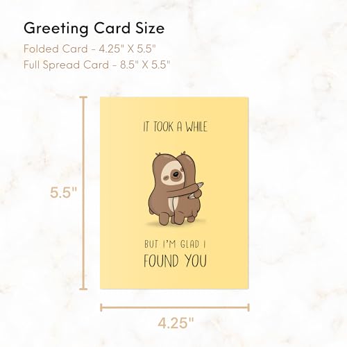 Anniversary Birthday Card for Her Him/Funny Birthday Card for Boyfriend Girlfriend/Husband Wife/Handmade Greeting Card (It took a while - sloths)