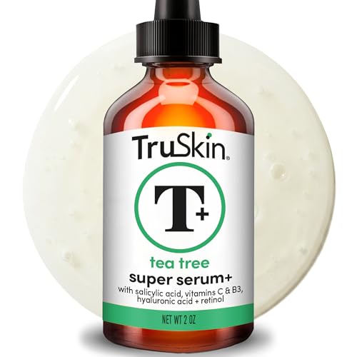 TruSkin Tea Tree Oil Acne Treatment Serum for Face ? Salicylic Acid, Niacinamide, Vitamin C & Retinol ? Clarifying Super Facial Serum for Acne-Prone Skin & Pores, 2 Oz