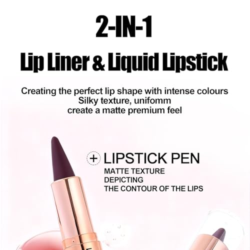 MooGlamor 3-Piece Lip Liner and Gloss Set - Dual-Ended Lip Combo