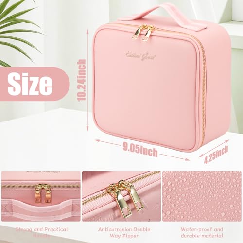 Makeup Travel Case with LED Mirror & Adjustable Compartments