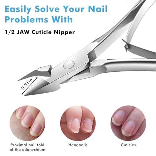 5 Packs Cuticle Trimmer, Cuticle Nippers Professional Stainless Steel Cuticle Cutter Clippers Cuticle Remover, Pedicure Manicure Tools for Fingernails and Toenails