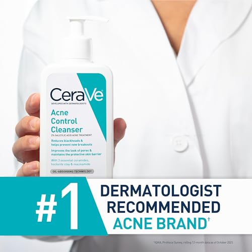 CeraVe Acne Control Cleanser | 2% Salicylic Acid Foaming Face Wash