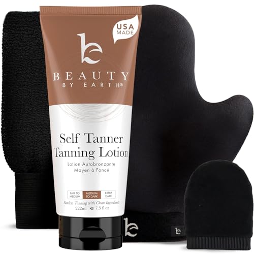 Self Tanner Lotion with Tanning Mitt - Organic, Streak-Free
