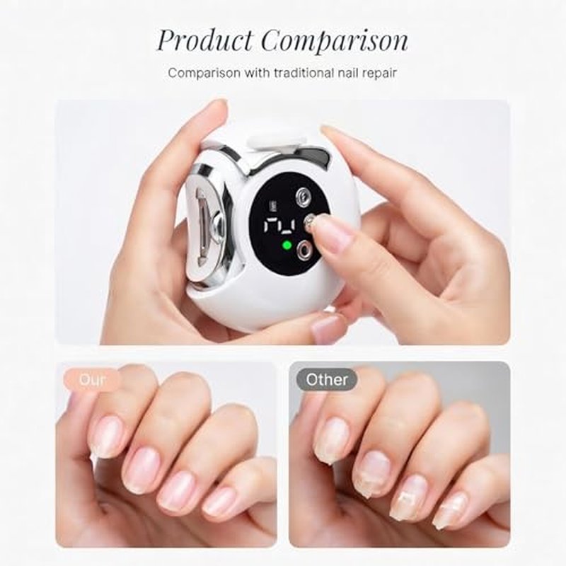 3-in-1 Electric Nail Clippers with LED Light & Storage - Safe Trimmer for Seniors & Adults