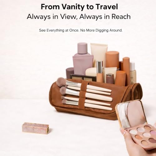 APT 1101 Standing Makeup Bag for Travel - Foldable & Organized