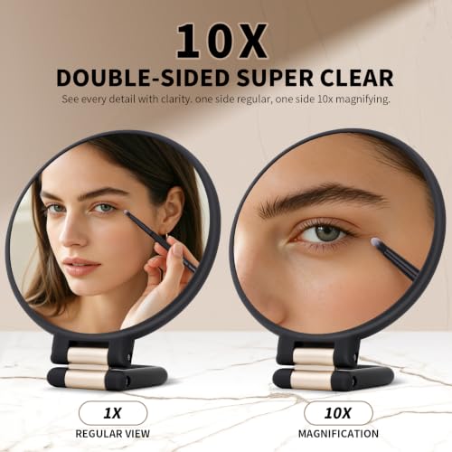 DUcare 10X Magnifying Hand Mirror Double-Sided Makeup Mirror