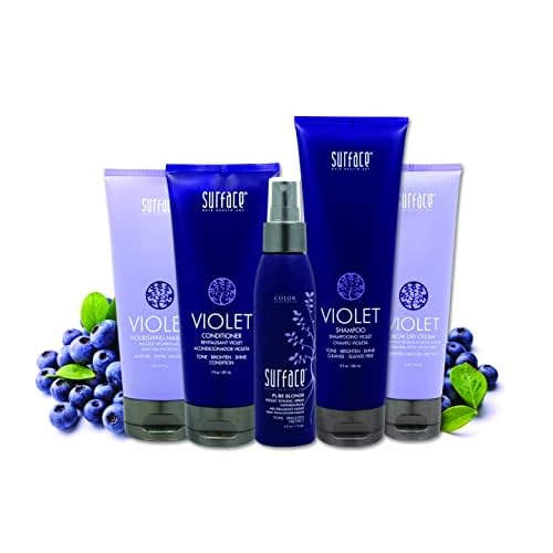Surface Hair - Pure Blonde Violet Blow Dry Cream - Tones, Brightens & Protects Hair - 4 fl oz
