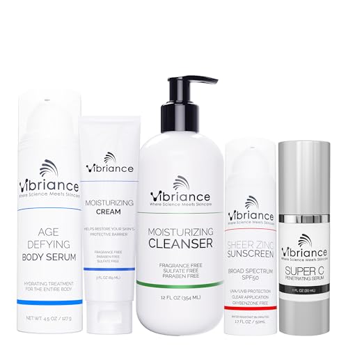 Vibriance Premium Skincare Bundle with Vitamin C Serum, SPF 50 Sunscreen & Body Rejuvenation