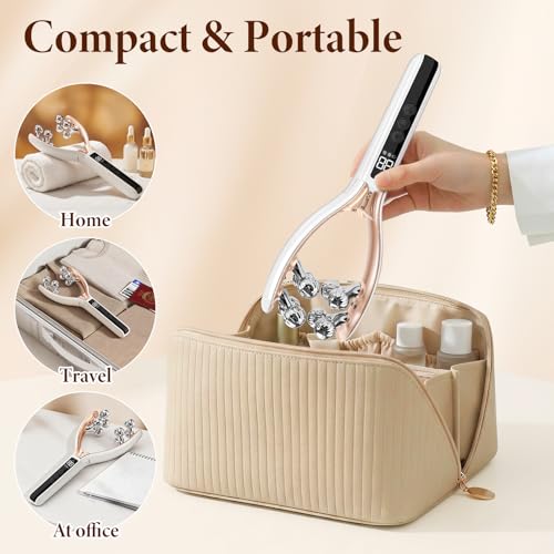 Red Light Facial Massager with 3D Contour Roller for Face & Neck