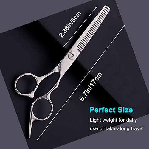 Hair Thinning Shears, Hair Cutting Scissors (6.7 Inches) with Fine Adjustable Tension Screw and 1 Piece Wipe Cloth