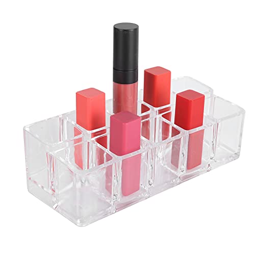 Lipstick Holder, 10 Slots Acrylic Lipstick Organizer, Lipstick Holder Case Display RackStand Cosmetic Makeup Organizer, Lipgloss Organizer, Makeup Holder Storage Display