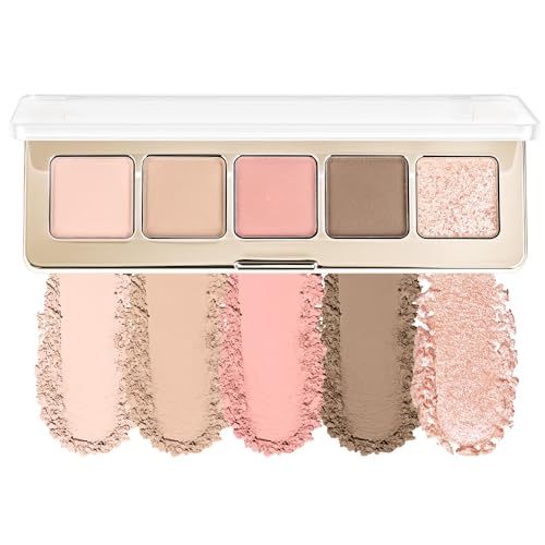 Neutral Eyeshadow Palette - 5 Nude Brown Matte & Shimmer Shades