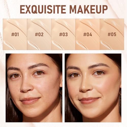 2-in-1 Foundation Concealer Stick with Brush - Full Coverage