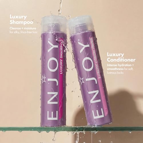 Enjoy Luxury Shampoo & Conditioner- Eliminates Frizz Cleansing Moisturizing Smoothing - Sulfate Free For Thick Coarse or Curly Hair (10.1 Fl Oz)