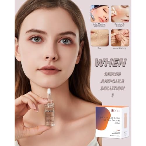 Hyaluronic Acid Serum for Microneedling Serum Ampoules for Face Serum 0.35 oz 4 Vials
