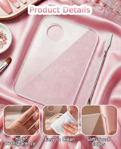 8-Piece Acrylic Nail Art Palette with Stainless Steel Stirring Rods