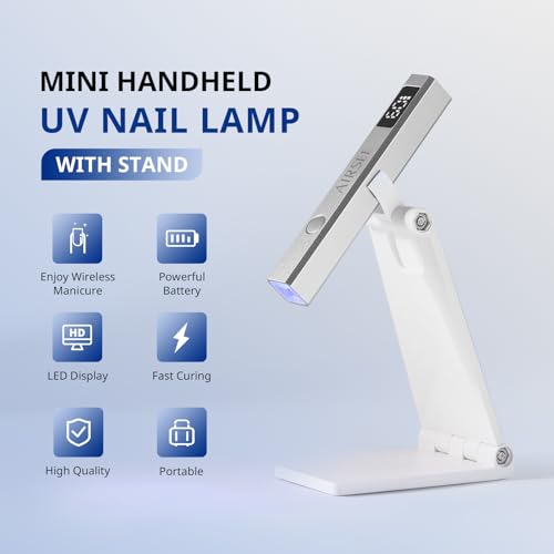 AIRSEE Cordless Nail Lamp UV Gel Dryer with Stand
