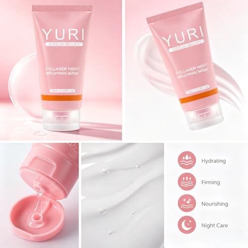 Yuri Collagen Night Wrapping Peel-Off Mask, 2.54 Fl Oz