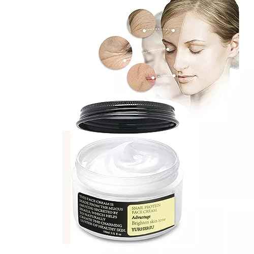 Korean Snail Mucin 93% Moisturizing Cream, Collagen Lifting & Firming Cream, Daily Facial Repair Gel for Dry/Sensitive Skin, Anti-Wrinkle Face Firming, Hydrating Serum Shrink Pores Acne, 3.52 oz; WNMS