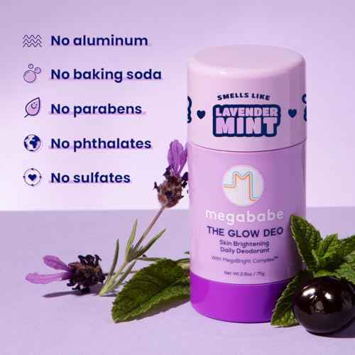 Megababe Daily Deodorant - The Glow Deo with 72 hour Odor Protection | Holiday Gifts for Women, Aluminum-Free, All Natural | MegaBright complex brightens skin, 2.6 oz