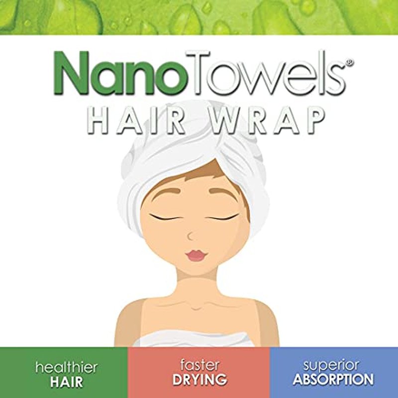 Nano Towels Hair Drying Wrap - Fast Dry, Anti-Frizz