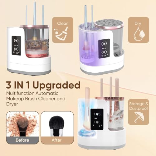 Electric Makeup Brush Cleaner with Auto Dryer - USB Portable
