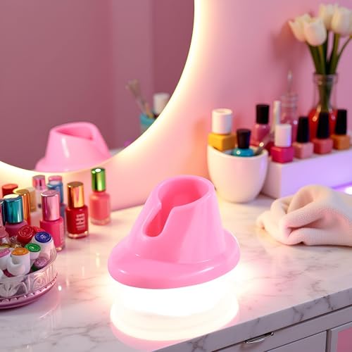 Pink Soft Rubber Nail Polish Bottle Holder Stand
