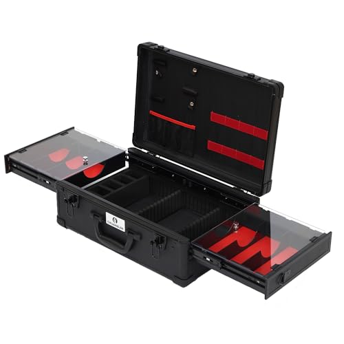 Professional Barber Case 20" Aluminum Organizer with 6 Clipper Slots