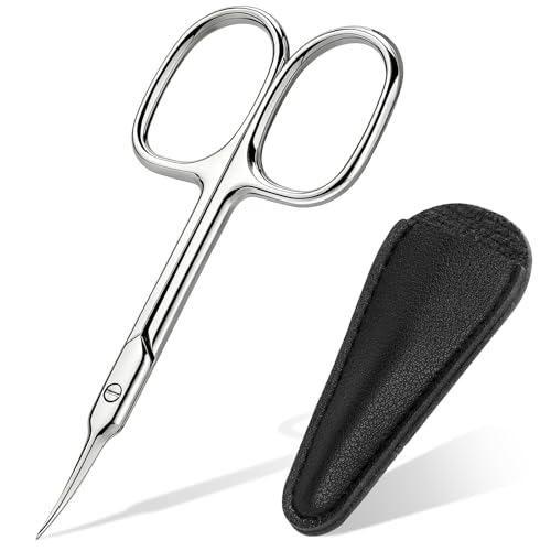 ESVIENS Curved Precision Cuticle Scissors - Stainless Steel Manicure Trimmer