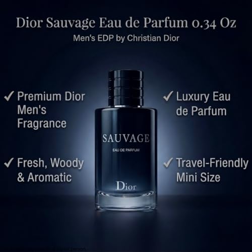 Dior Sauvage Eau de Parfum Mini Travel Size Cologne for Men - 0.34 oz