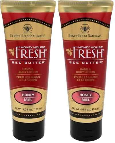 Honey House Naturals Bee Butter Tube Lotion Cream, Honey, 4 Ounce (Pack of 2)
