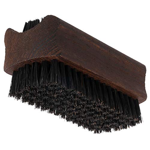 Redecker Natural Pig Bristle Nail Brush with Oiled Thermowood Handle, 3-3/4-Inches, Black