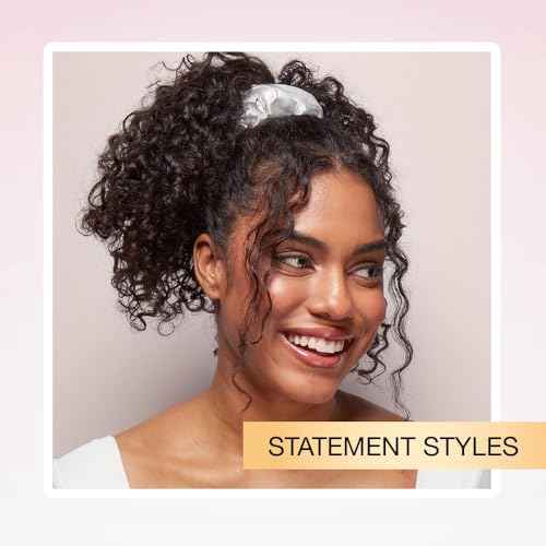 Scunci by Conair The Original Scrunchie hair accessories - hair accessories for women - hair ties - trendy hair accessories - Jumbo Size in Washable White Nylon Silk- 1 Count