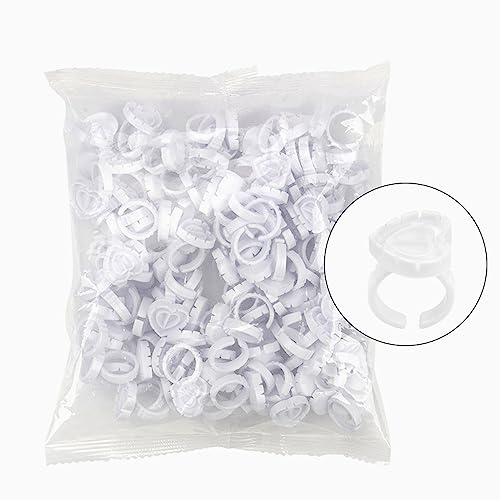 Blossom 300 PCS Heart Glue Cups for Lash Extension Supplies, Fan Fanning Eyelash Glue Holder, White