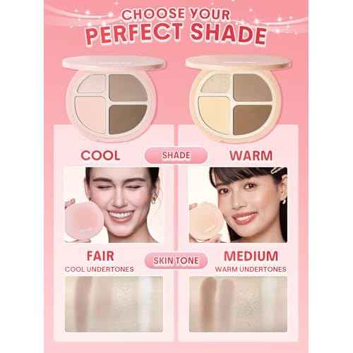 SHEGLAM Hypersculpt Highlight & Contour Palette 4 Shades 2-IN-1 Face Shimmer Highlighter and Matte Contour Bronzer-Warm