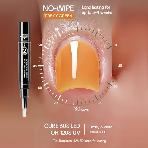 Love Easy 2-Step Gel Nail Polish Pen Kit - 6 Fluorescent Colors & Stickers