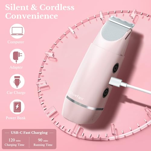 Bluefair 2-in-1 Bikini Trimmer for Women - Waterproof Electric Shaver