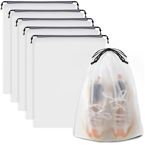 Waterproof Drawstring Shoe Bags, 15.7x11.8", 5-Pack