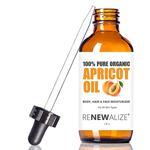 Organic Apricot Kernel Oil MOISTURIZER - in Large 4 oz Dark Glass Bottle with Dropper 100% Pure and Unrefined | an Essential Aromatherapy Skin Massage Oil for Body Hands & Feet