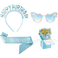 Birthday Girl Sash & Tiara Headband Set - 4 Pc Party Accessories