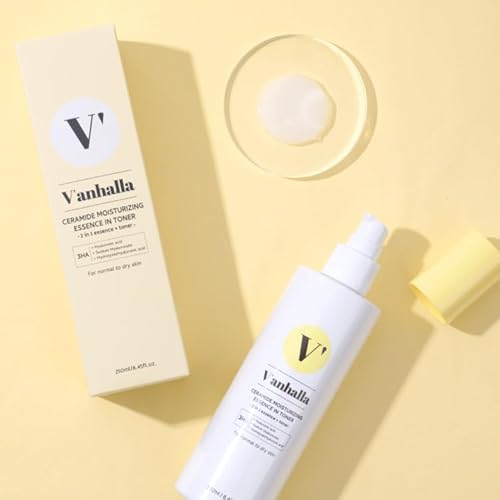 V¡¯anhalla Ceramide Moisturizing Essence in Toner 8.45fl.oz. | Vegan, Deep moisturizing, Instant Glow, Gentle exfoliating. Facial Toner with Ceramide NP, 3 types Hyaluronic acids, Panthenol