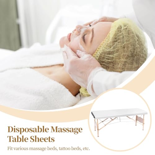 100PCS Disposable Massage Table Sheets, 71¡± x 31.5¡± Disposable Massage Bed Covers, Breathable Non-Woven Fabric Tattoo Bed Sheets, Single Use Hygiene Sheet for SPA Centers, Beauty Salons, Hotels