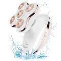 Electric Razors for Women: Rechargeable Shaver with Detachable Head - 5D Wet and Dry Lady Hair Remover for Legs and Hand (Gold)