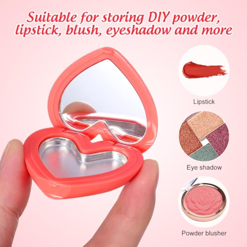 Heart-Shaped Makeup Palette 4-Pack with Mirror for Travel